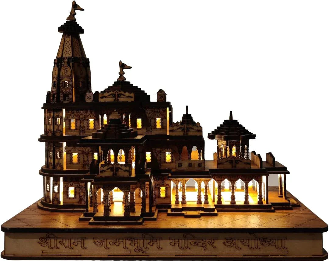 Big Size Ayodhya Temple - Shri Ram Mandir 3D Wooden Temple For Home/Office/Shop