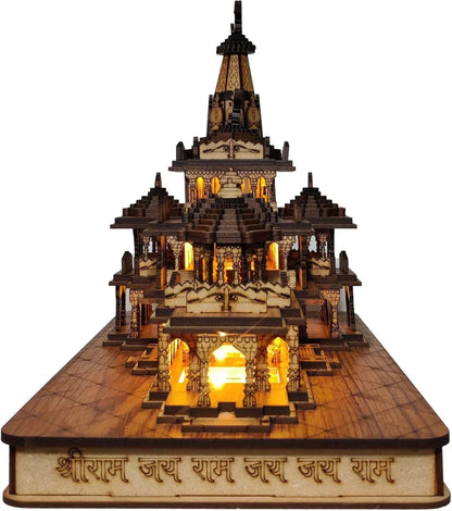 Big Size Ayodhya Temple - Shri Ram Mandir 3D Wooden Temple For Home/Office/Shop