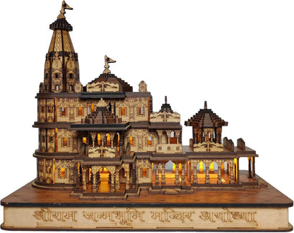 Big Size Ayodhya Temple - Shri Ram Mandir 3D Wooden Temple For Home/Office/Shop